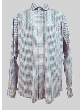 Johnnie-O Red & Blue Prep-Formance Plaid Button-Up Shirt Large